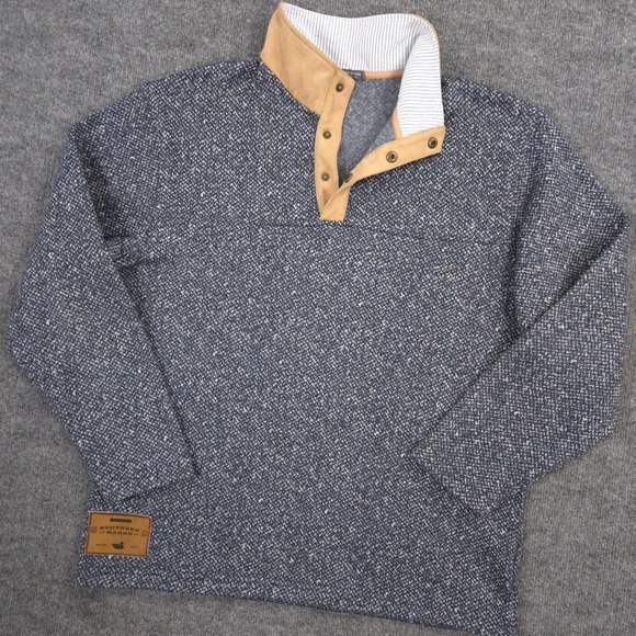 Southern Marsh Other - Southern Marsh Cascade Herringbone Pullover Mens L Washed Navy Fleece Sweater